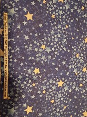 Silver Glitter Stars Blue Cotton Fabric 74×44 #28 Fabric Traditions Discont.
