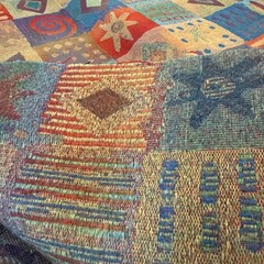 Orange Squares Mid-Century Modern Upholstery Fabric Retro 2 1/4yard x 56