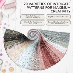 Floral Jelly Roll Fabric Bundle – 40 Soft Cotton Strips for DIY Projects
