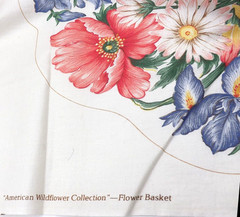 American Wildflower Basket Pillow Panel Set Fabric Cranston Print Works Flower