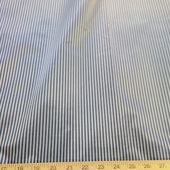 Thin Crisp Acetate Shirting – Palest Gray & French Blue Stripes