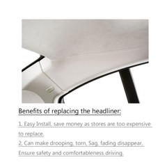 60″W Suede Headliner Fabric Auto Ceiling Replacement Repair 20″/72″/132″/216″L