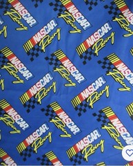 NASCAR RACING Fabric Checkered Flag LOGO STOCK CAR 100% Cotton BTHY New