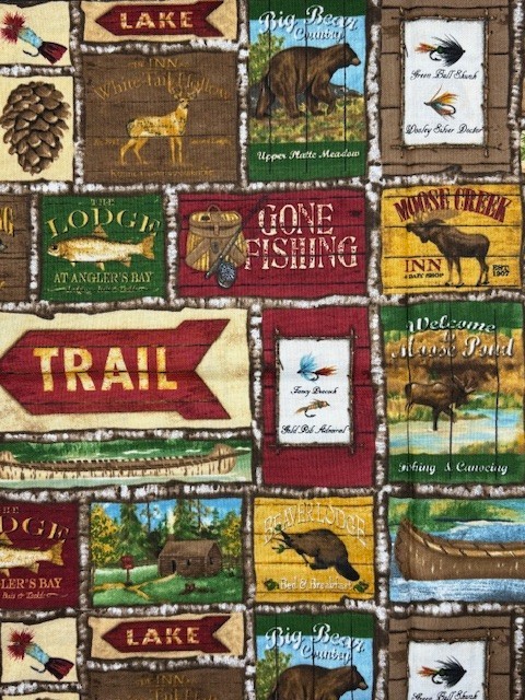 Summer Lodge Fabric BellaLu SSI Cotton 44″W 1 Yard