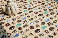 Korean Traditional Puppy Face Frame Patterned Fabric made in Korea BTHY