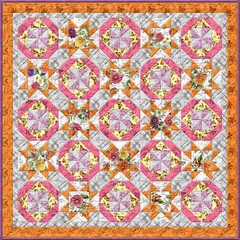 Wilmington Prints – Dahlia Botanica – Repeating Border Stripe Multi, Fabric BTY