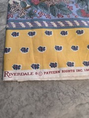 Vintage Riverdale Fabric Yellow Floral Border Print Cottagecore 80s Screen Print