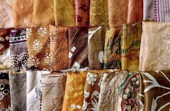 ABB 30pcs 8″x8″ Pure Silk Saree Squares Brown Craft Scrapbook Art Doll Jewelry