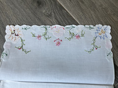 Lot 7 HAND EMBROIDERED APPLIQUÉ Cloth Envelopes Pouch Crafting 5 1/2″ x 10″