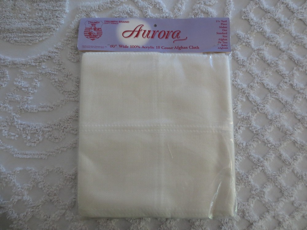 NIP Triumph AURORA 60″ Wide 100% ACRYLIC 18-Count AFGHAN CLOTH – 1-1/4 yds.