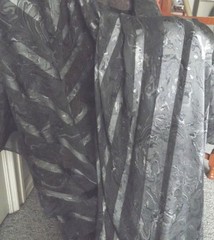 GREY SILVER MARBLED SATIN STRIPE CHIFFON, BORDER PRINT, FABRIC, SHEER, NEW, AUST