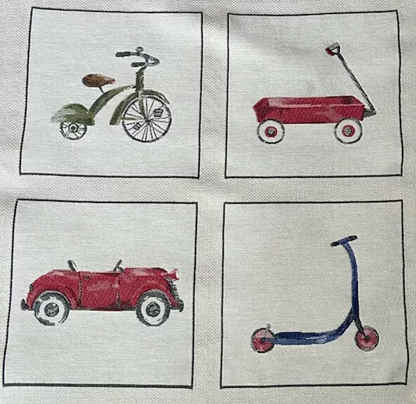 Square By Design Toys With Wheels Fabric pillow Chair Cover Embroidered USA