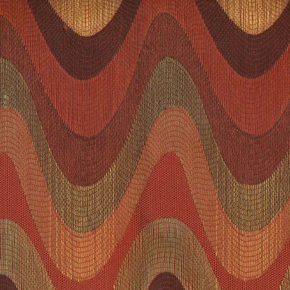 Terracotta Wave Pattern Geometric Upholstery Cushion Pillow Sewing Fabric BTY