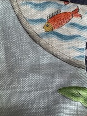 Clarence House Jeux Chinois Fabric in Robin Egg Blue Remnants- 2 Pieces