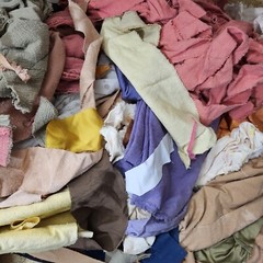 CLOSEOUT EXOTIC FABRIC SCRAPS PER 5 LBS BULK: SILK, CASHMERE, WOOL, COTTON MORE