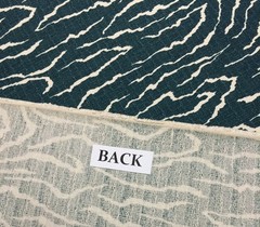 BALLARD DESIGNS MYA PEACOCK BLUE IVORY ZEBRA ANIMAL FABRIC BY THE YARD 54″W