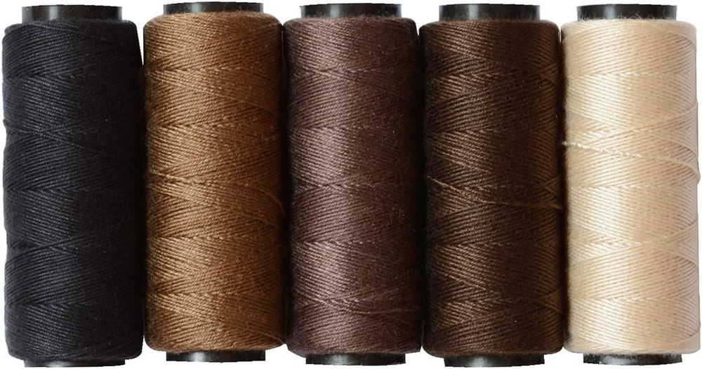 5 Rolls Sewing Threads Weaving Threads Using for Hand Sewing Hair Weft Hair Exte