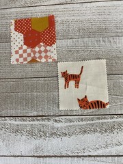 Cotton Fabric RSS Scraps Quilting Sewing Stamps 16 Pieces 🍓 🐈 🐟