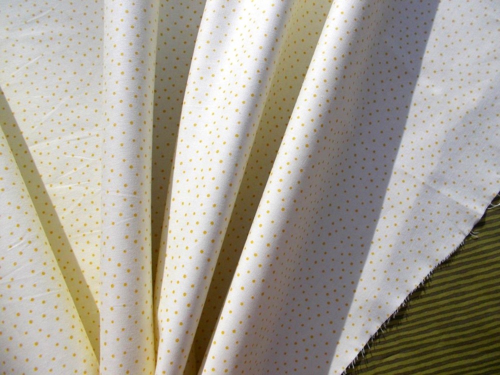 100% Cotton Fabric POP PARADE P&B Textiles Small Yellow Dots on Pale Yellow BTY