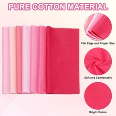 14Pcs 8″ x 8″ Solid Color Cotton Fabric Bundles Precut Fabric Pink/Brown