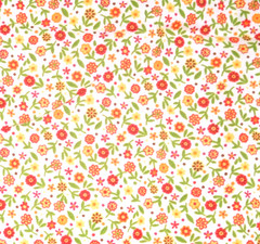 Tiny sunny orange & yellow Flowered Calico cotton Fabric 2/3’s yd. x 44