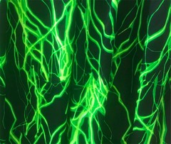 Poly Spandex Fabric Swimwear Material- Green Black lightning design- 18 x 59 in.