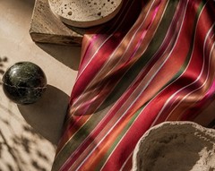 100% Silk Taffeta with Satin Ribbon Stripes- 8 Yards