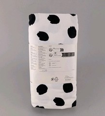 Ikea Sandlusern Pre-cut Fabric White Black Spots Polkadot 59×118″ Cotton New