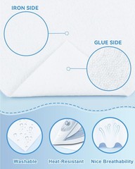PLANTIONAL Iron-On Fusible Fleece Interfacing: Medium Weight-2 Pack, White