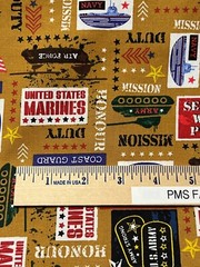 United States Military Branches 100% med cotton fabric by the yard #01 Marines