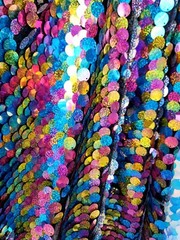 Iridescent Multicolor Sequins On Mesh Fabric By The Yard Hologram Glitz Paillett