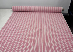 THIBAUT ANNA FRENCH REED STRIPE FUCHSIA PINK WHITE DESIGNER FABRIC BY YARD 54″W