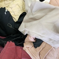 CLOSEOUT EXOTIC FABRIC SCRAPS PER 5 LBS BULK: SHADES OF WHITE AND NEUTRAL ONLY