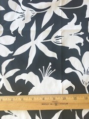 BOLD Ivory on Black Floral Stretch Sateen Cotton FABRIC 2 yds 6″ x 60″