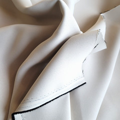 6.5 Yds Blockout Fabric Lining Drapery Curtain Black Edge Satin Soft Matte Beige