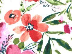 Floral Pattern Outdoor Fabric Garden Blooms Pink Red Orange Green 2 yard LOT