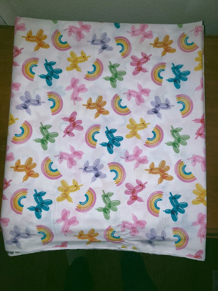 Balloon Dog/Unicorn and Rainbow Cotton Fabric 6.5 continuous yards