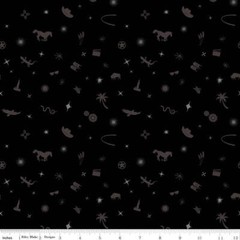 Route 66 Symbol Toss Black Cotton Fabric