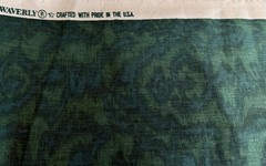 Vintage Garden Tour Waverly Green/Blue-Green “Maypole Moire” Fabric Remnants