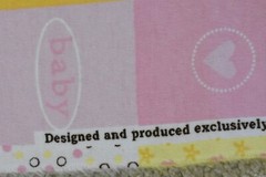 By 1/2 Yd, Pink White & Yellow Baby-Girl Patch on Flannel, Jo-Ann, B1625