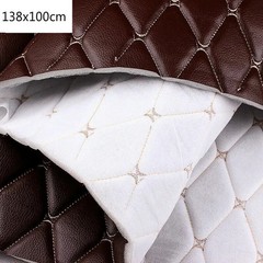 100x158cm Faux Leather Quilted PVC Fabric Car Interior Upholstery Mat