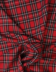 100% Polyester Plaid Poplin Weave 58″ Wide Fabric Wrinkle Resistant Non-Stretch