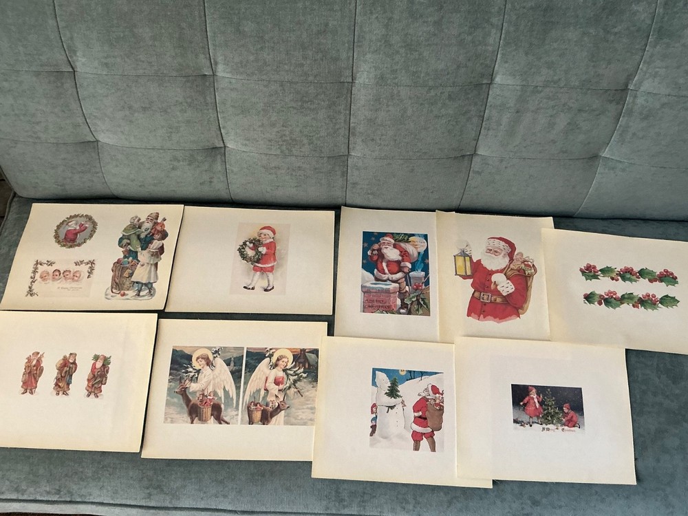 Milliken Printed Treasures old Christmas cards Images on Puma Cotton Fabric