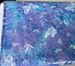 Rainbow Quilting Butterfly Fabric FAT4033-LB Blue/Lilac Fabric~ per 1/2 yard