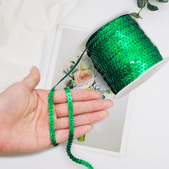 Green 6Mm Crafts round Flat Sequin Strip Trim on Strings for Crafts, Fringe, and