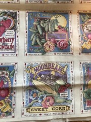 Vintage Secrets of the Garden Panel Fabric Blocks Joan Kessler USA 6 Squares