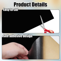 Self Adhesive Felt Sheets, Black Felt Sheet with Adhesive Backing, 14.6 x 39.4 I