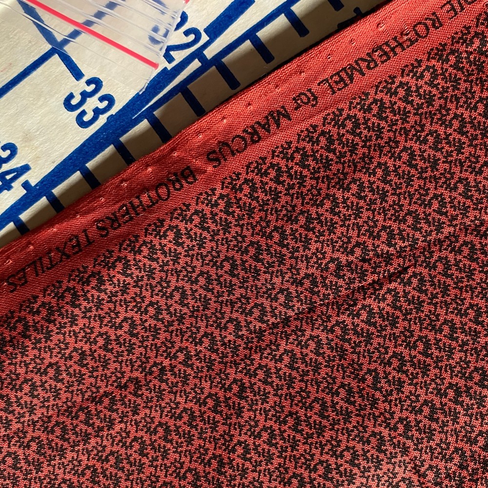 1.5 Vintage Soft Brick Red Micro Print Fabric Cotton