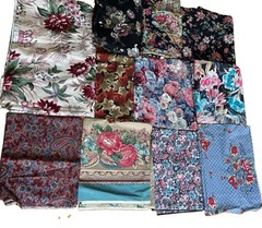 Vintage Fabric Lot Cotton Floral Dark Moody Victorian Cottagecore Calico 4.5 Lb+