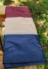 NEW 2 Tea Stained Patriotic Fabric Panels 19.5 FT -Railing, Arch, Parade, Events